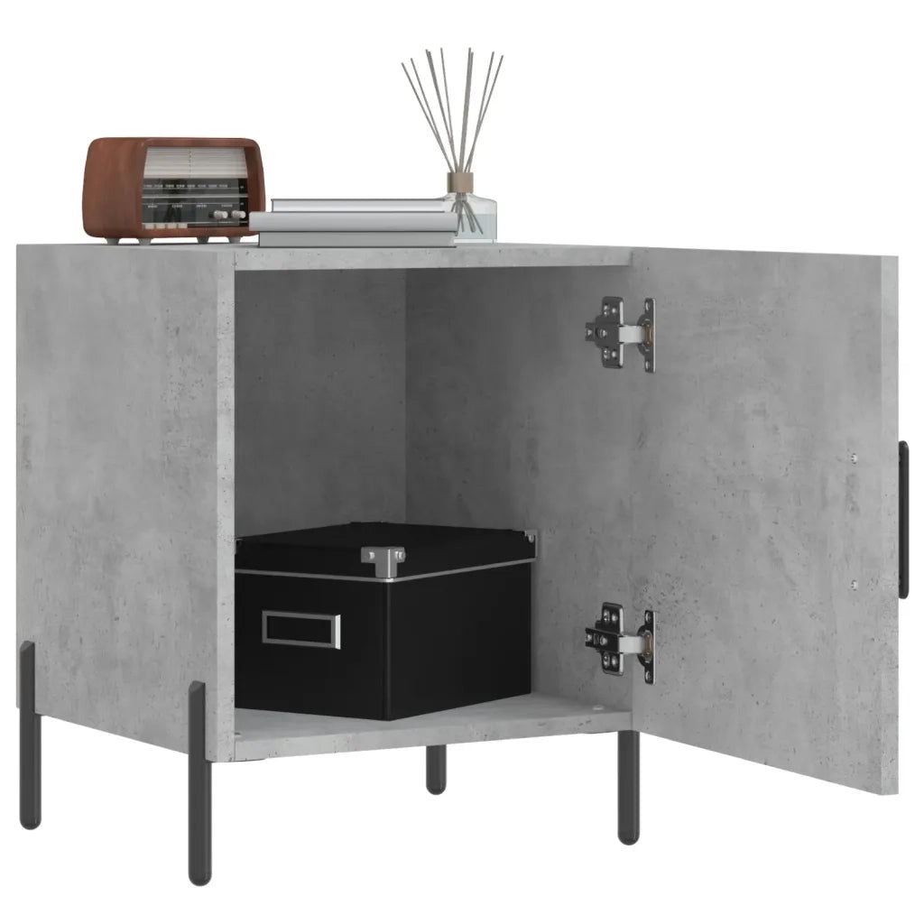 Comodini 2 pz-Set di 2 Tavolino da notte Grigio Cemento 40x40x50 cm in Legno Multistrato 896216