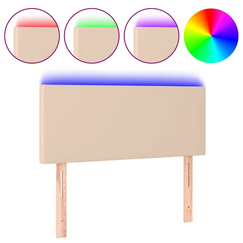 Testiera | Testata Cappuccino a LED 100x5x78/88 cm in Similpelle