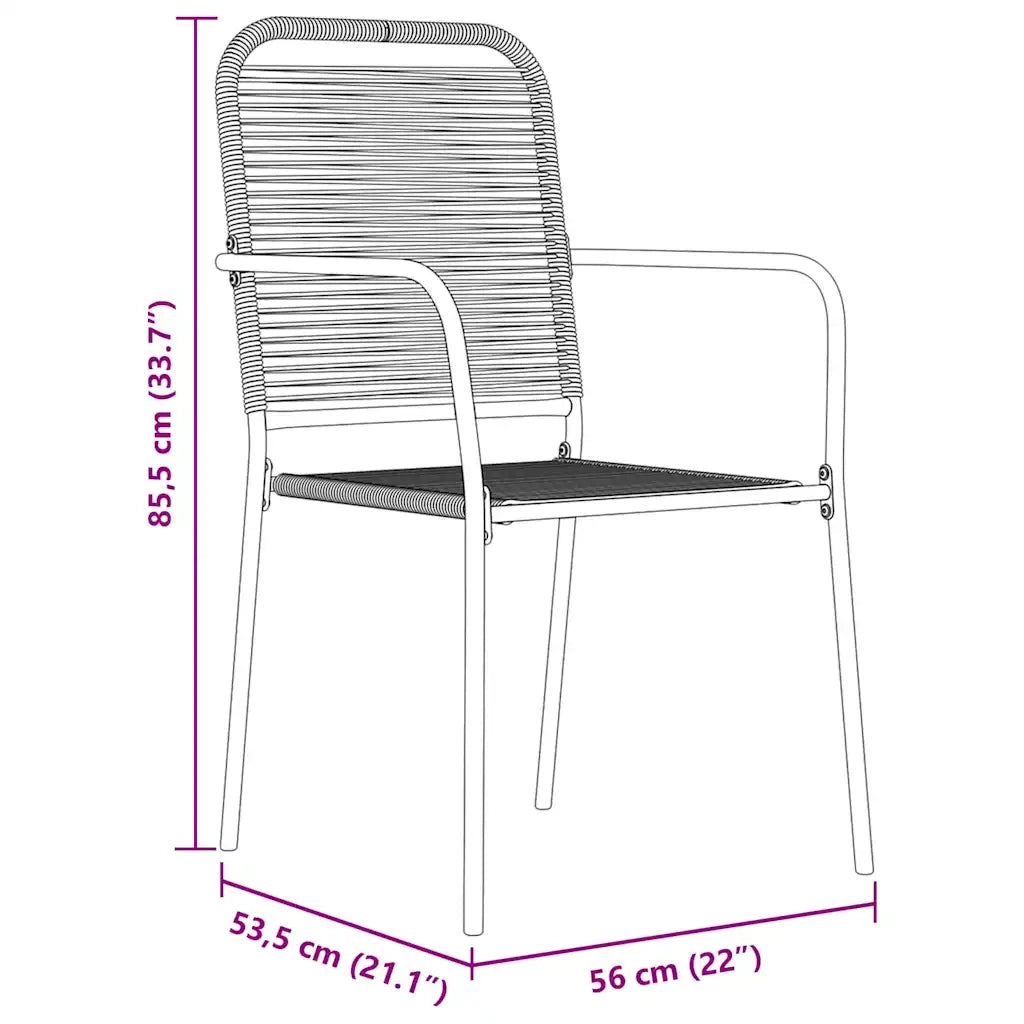 Set da Pranzo per Giardino 5 pcs Nero 3379157