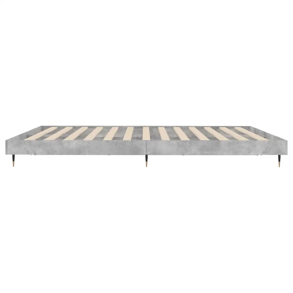 Letto matrimoniale | Letto per adulti | Giroletto Grigio Cemento 120x200 cm in Legno Multistrato