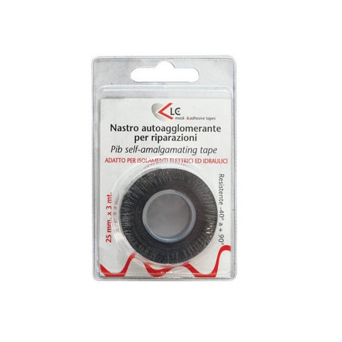 NASTRO AUTOAGGLOMERANTE- mm 25 x mt 3 Nero- FF- pezzi 1