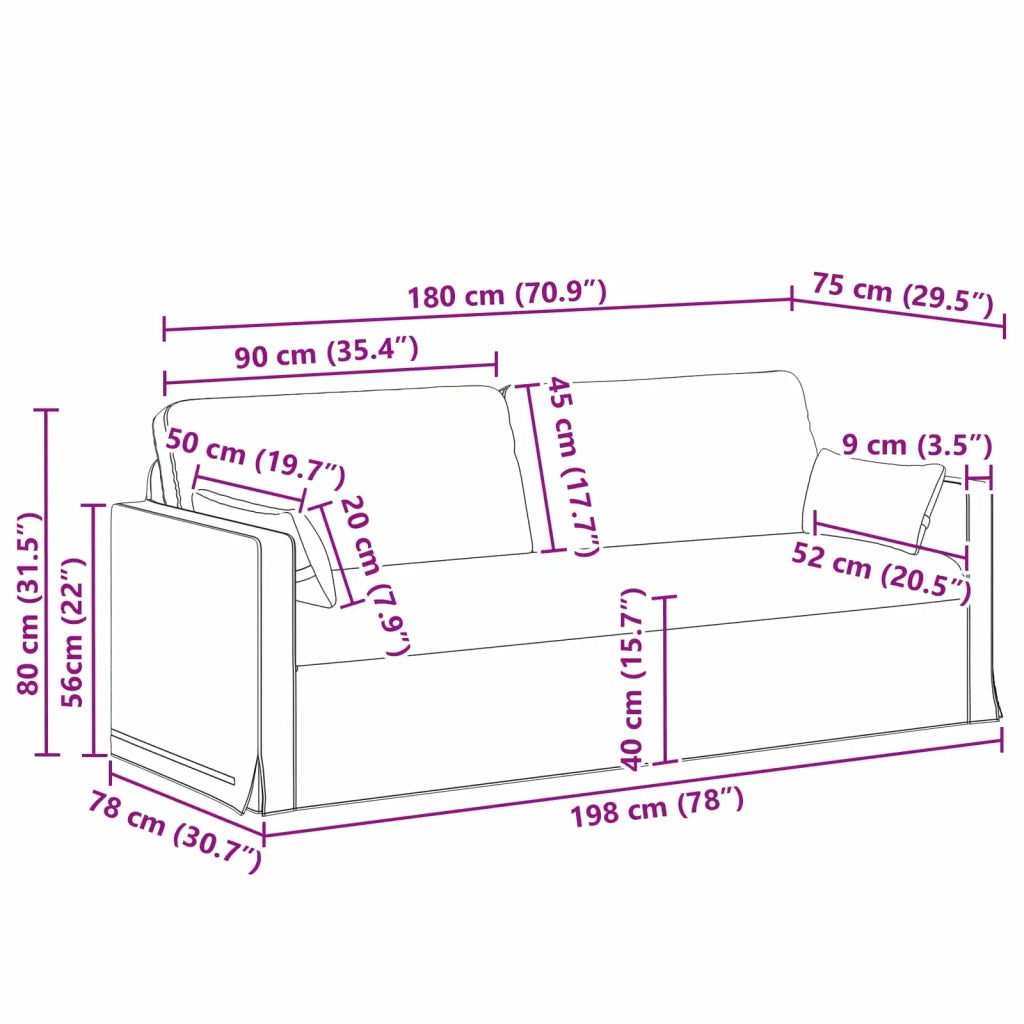 Divano | Divano da soggiorno | Sofa Talpa 198 x 78 x 80 cm Tessuto