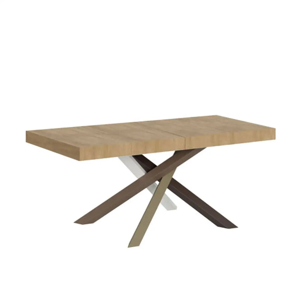 Tavolo allungabile 160/420x90 cm Volantis Premium colore quercia natura gambe multicolore 4/C