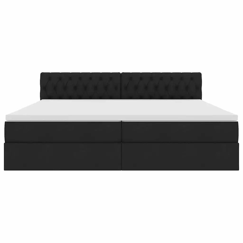 Letto con contenitore e LED con led Nero 200 x 200 cm Tessuto 3371231