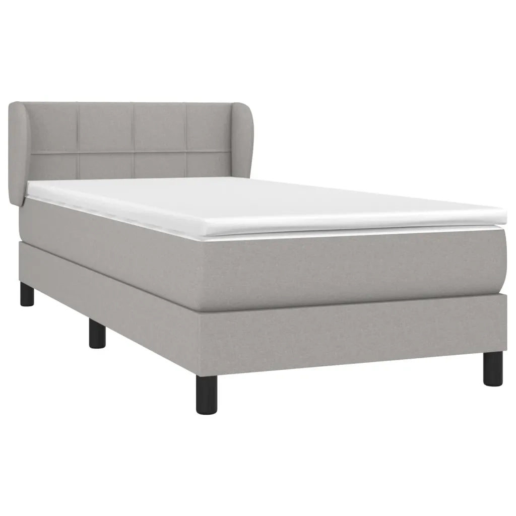 Giroletto a Molle con Materasso-Struttura Letto Grigio Chiaro 90x190 cm Tessuto 669072
