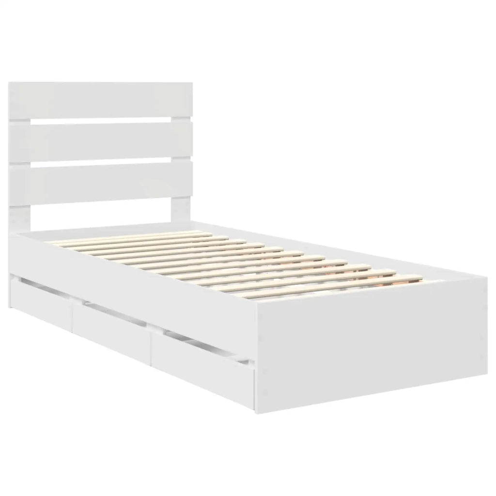 Struttura del letto-Giroletto-Rete del Letto Bianco 75 x 190 cm Legno Ingegnerizzato 876185