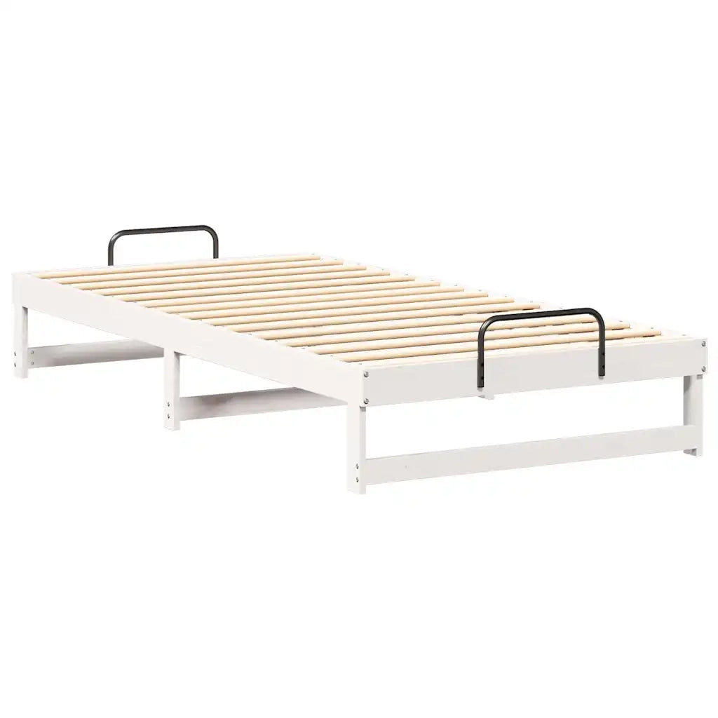 Letto singolo | Letto per adulti | Struttura del letto Bianco 100 x 200 cm Pino massello