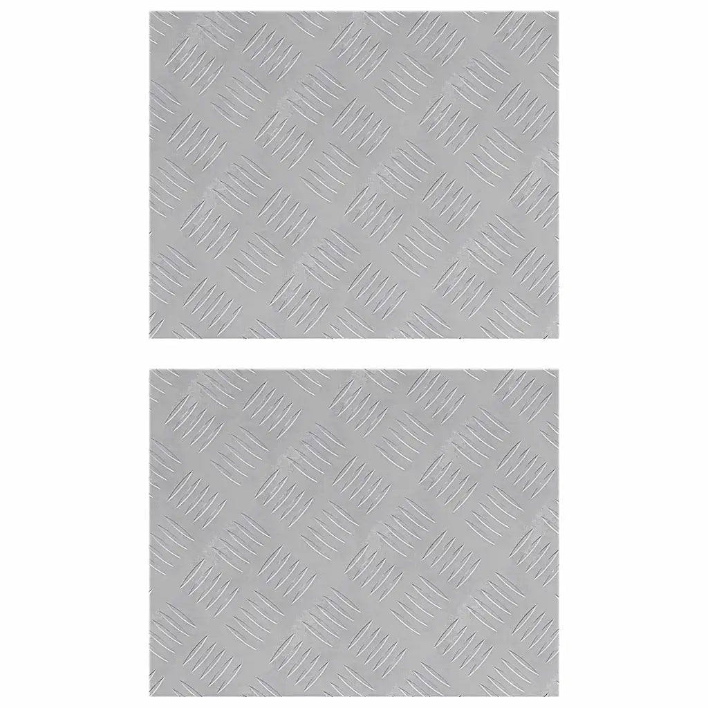 Gradini per Scale 2 pz | Tappetini per scale autoadesivi Argento 50 x 40 cm Alluminio