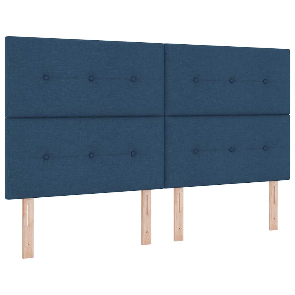 Letto a Sorgente LED con materasso Blu 180 x 200 cm Tessuto