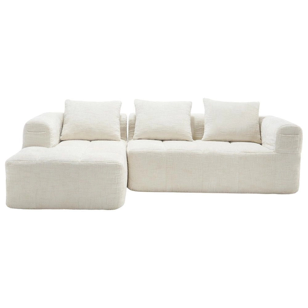 Divano modulare - Xylo - 3 posti L chenille senza montaggio beige