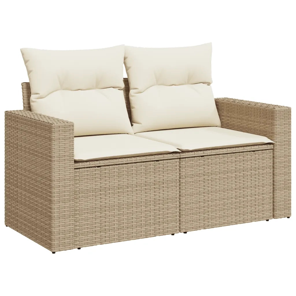 Set Divano da Giardino 6 pz con Cuscini Beige in Polyrattan 3267268