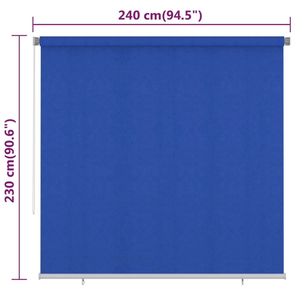 Tenda a Rullo per Esterni 245(L)x230(A) cm Blu HDPE 312857