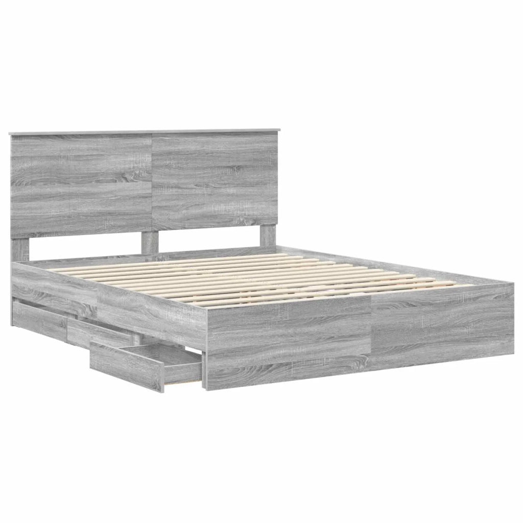 Struttura del letto con cassetto Grigio Sonoma 160 x 200 cm 3411101