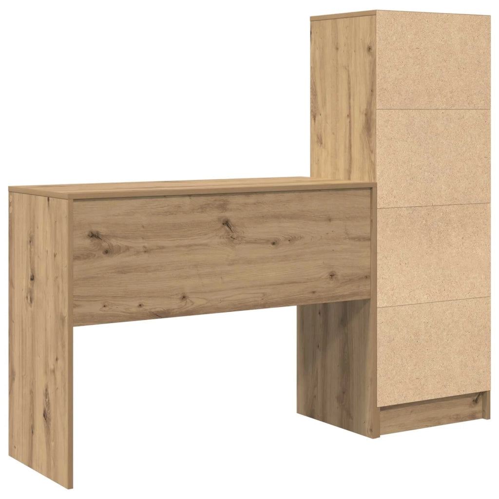 Scrivania con cassetto con lo scaffale 2 pcs Rovere artigianale 3337336