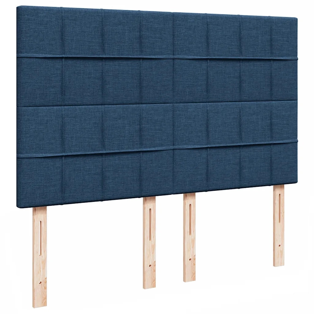 Struttura Letto Pouf con Materasso Blu 140x200cm in Tessuto 3314016