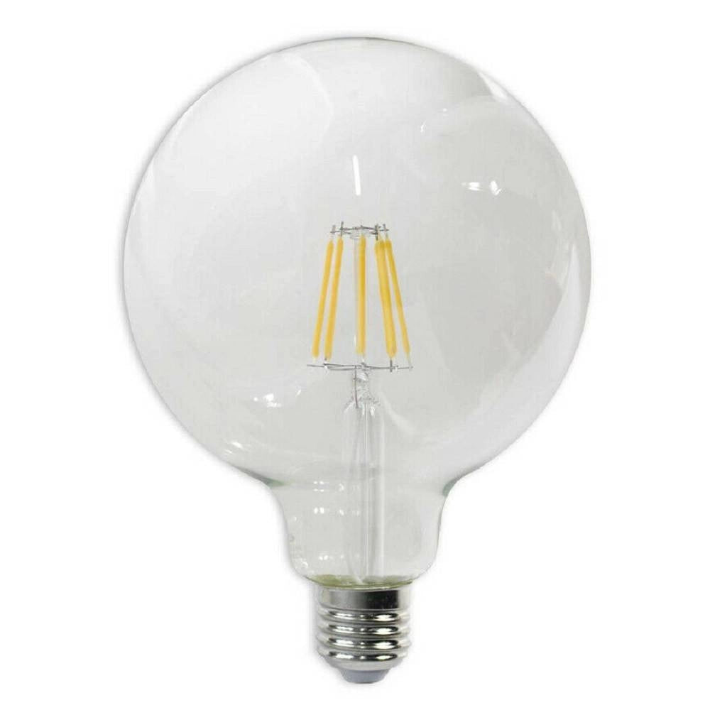 Trade Shop - Lampadina Led Filamento 12w Globo Sfera E27 Luce Fredda Calda Naturale G125t12 - -bianco Caldo      -