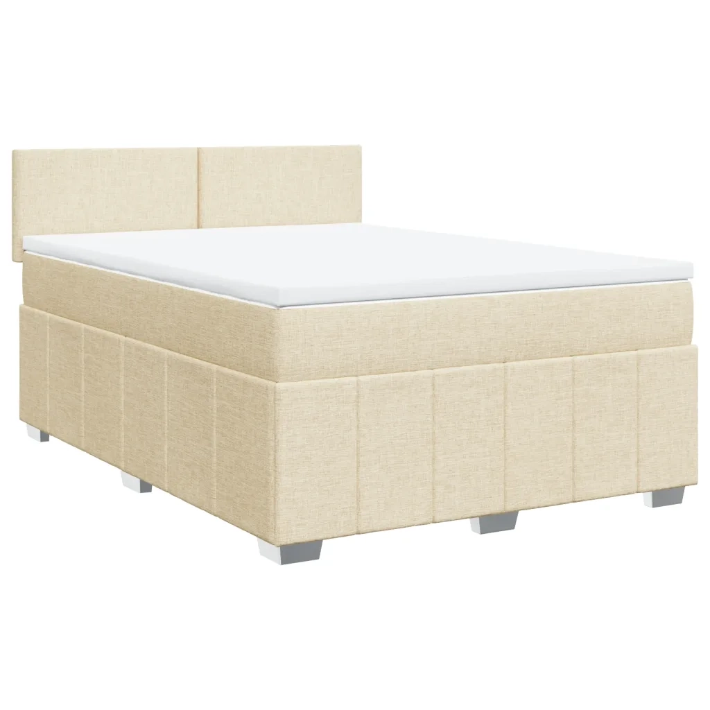 Giroletto a Molle con Materasso Crema 140x200 cm in Tessuto 3287089