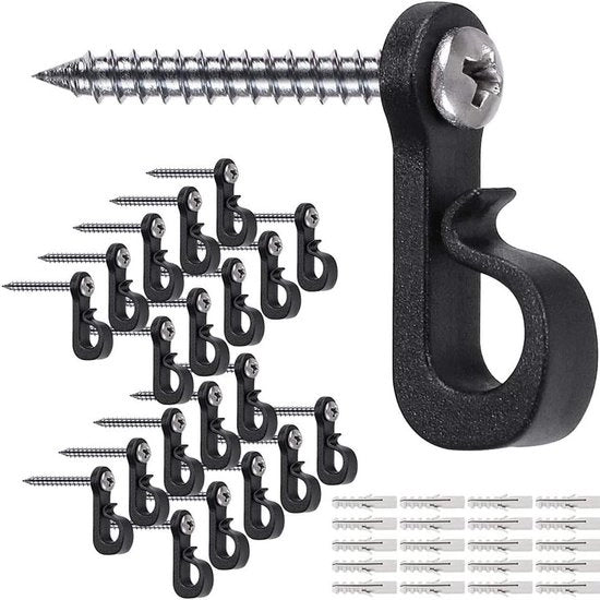 Hanger per lamp da esterno - 20 pezzi - Sicuro e robusto - Adatto per interni ed esterni - Ideale per illuminazione festiva - Adatto per...