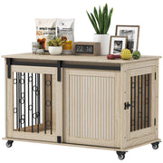 Cassa per cani con ruote e porta scorrevole ¨C zephmum ¨C 100x56x65 cm