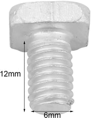 Set di viti in alluminio da 50 pezzi - Bottone M6 x 12 mm - Viti - Colore argentato - Alta qualità - Metallo robusto