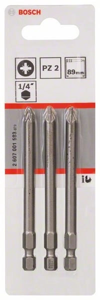 2607001583 - Kit 3 inserti da avvitamento extra duro PZ 2, 89 mm