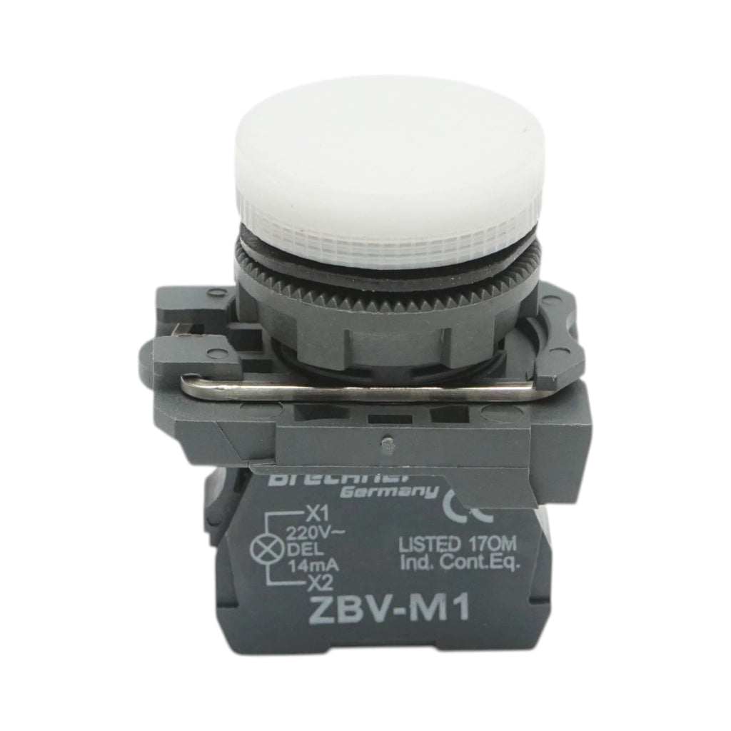Indicatore di segnale LED bianco 220V, 14mA, TB5 Breckner Germany