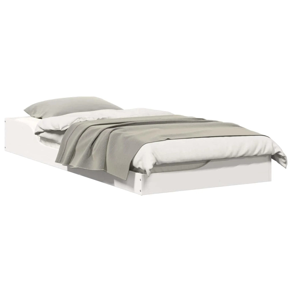 Struttura del letto Bianco 90 x 200 cm Pino massello 873389
