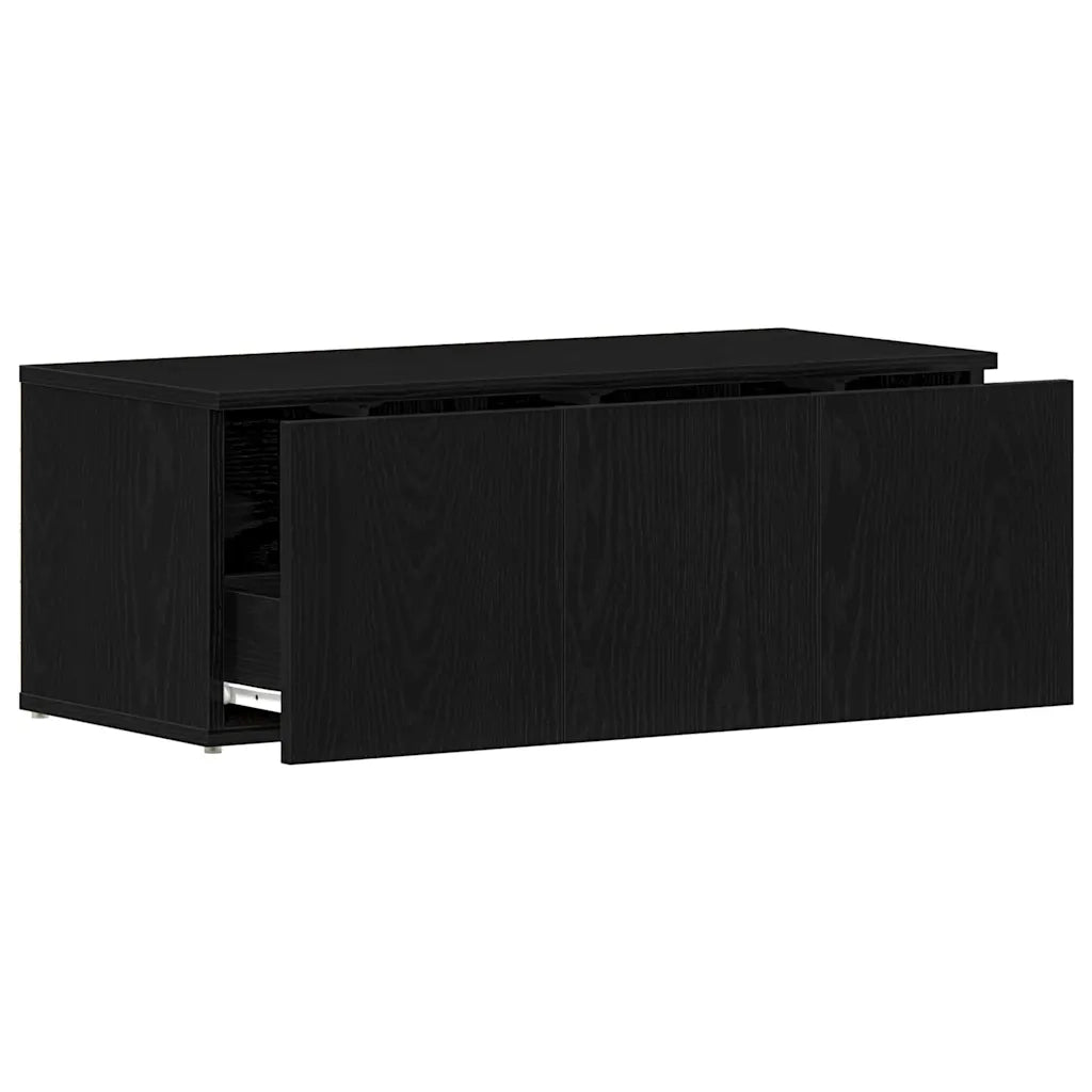 Mobile TV basso con cassetto dal design moderno 80 x 34 x 30 cm in legno composito di rovere nero 02_0051867