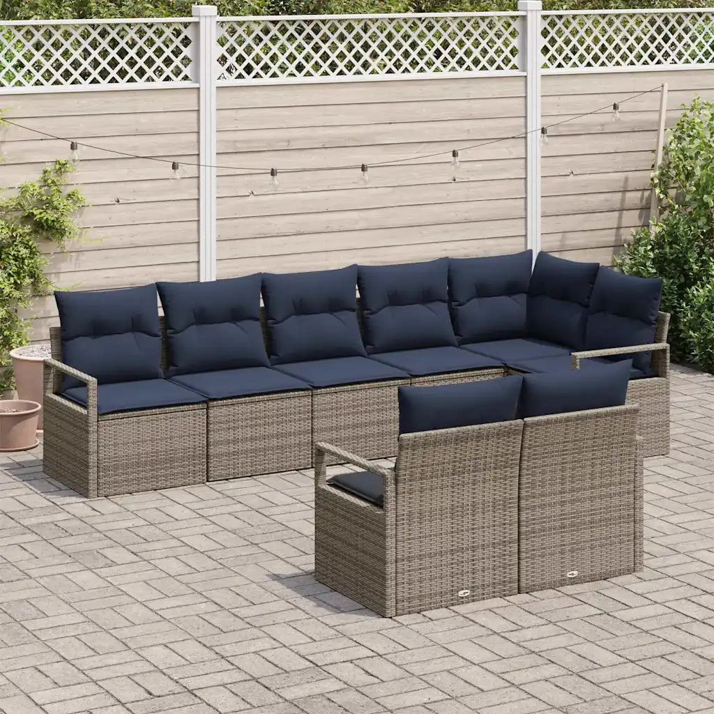 Set di divani 8 pcs Grigio polyrattan 3346435