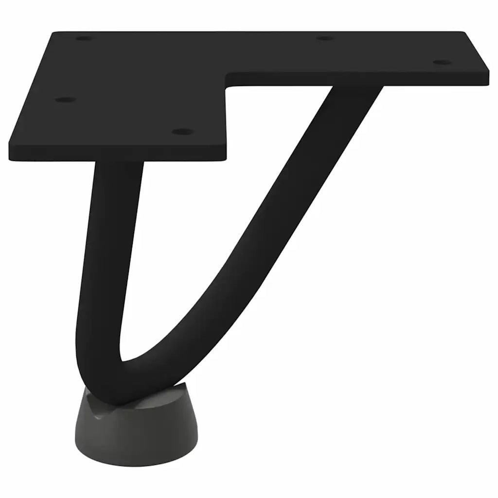 Gambe a forcina per tavolino da caffè 4 pz nere 10 cm in acciaio massiccio 4012408