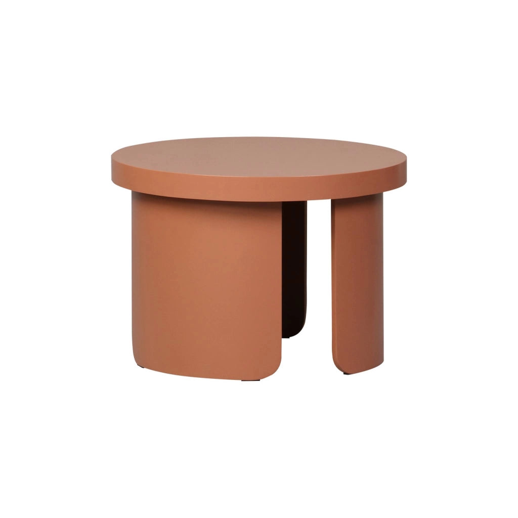 Set di 2 tavolini rotondi impilabili, terracotta
