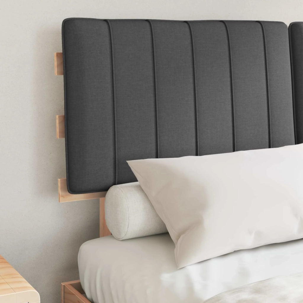 Letto matrimoniale | Letto per adulti | Letto con Testiera Rivestita Grigio scuro 135 x 190 cm