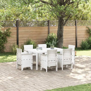 Set da Pranzo per Giardino 7 pcs Bianco Rattan Polt