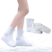2 Pair di stivali in silicone impermeabili con cerniere antiscivolo, riutilizzabili, ideali per camminare, pescare, campeggiare, lavare l'auto e andare in bicicletta.