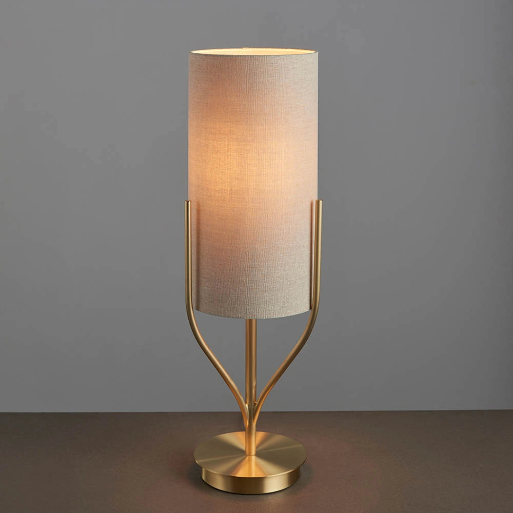 Lampada da tavolo Fraser ottone satinato E27 10W Endon