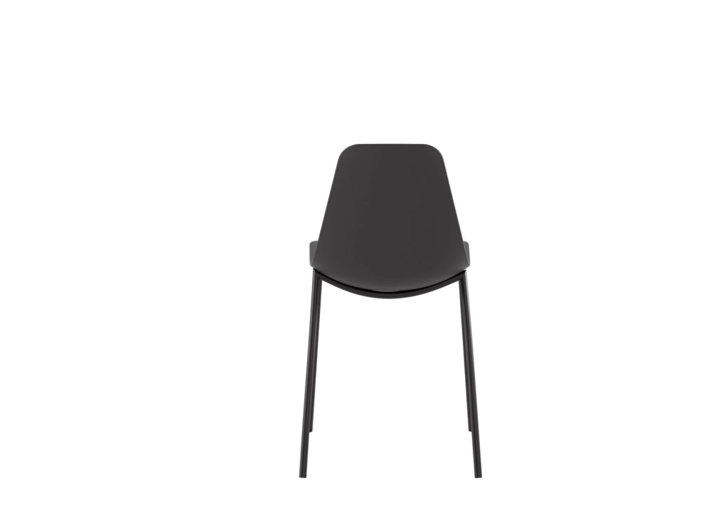 Sedia Frida Design Moderno in Polipropilene con Gambe in Metallo - Seduta Ergonomica per Arredo Interni Casa Ufficio - Colore Nero