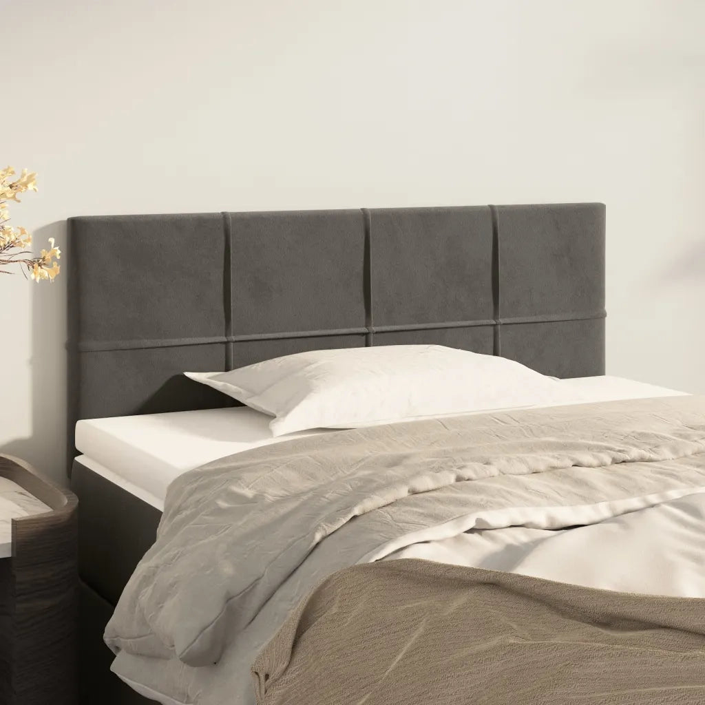 Testiera-Testata Decorativa Grigio Scuro 80x5x78/88 cm in Velluto 800755