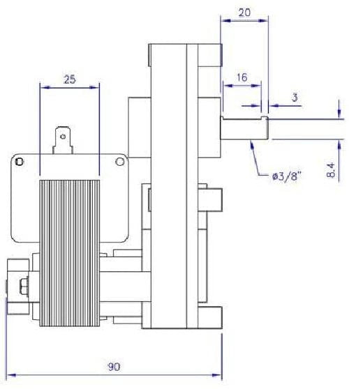 FB1171 Mellor MOTORIDUTTORE PER STUFA A PELLET 1,5 RPM EDILKAMIN MONTEGRAPPA ENVIROFIRE
