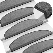 Tappetini per scale autoadesivi 15 pz | Gradini per Scale Grigio Scuro