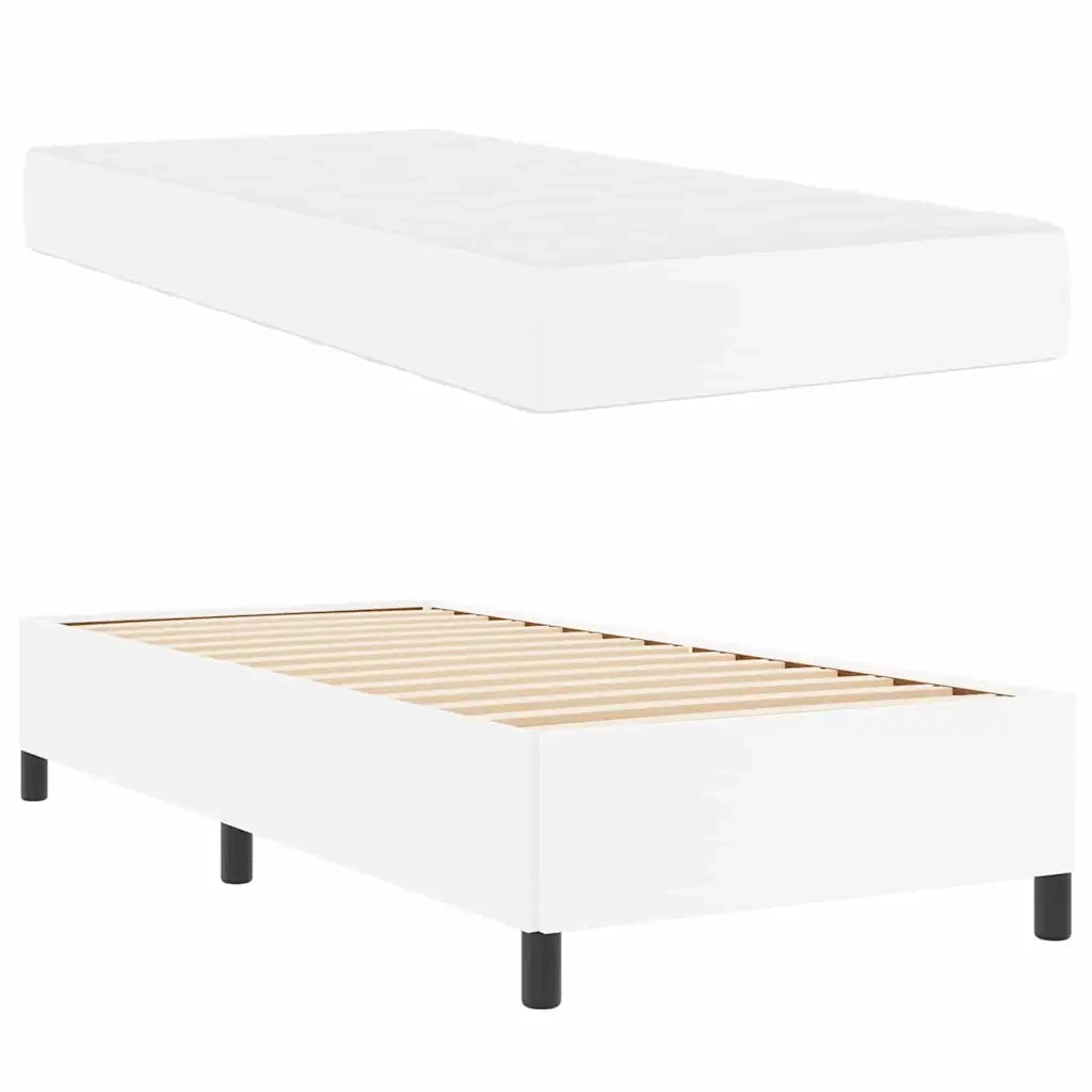 Struttura del letto con materasso-Giroletto con materasso Bianco 90 x 200 cm Tessuto 172180