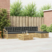Set di divani da esterno 6 pz Bianco e Antracite Poliestere 3390382