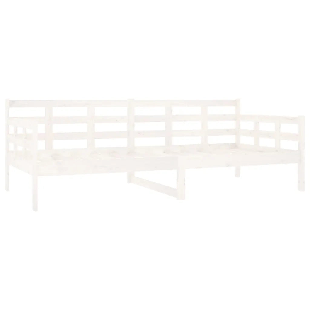 Letto singolo | Letto per adulti | Dormeuse Bianca in Legno Massello di Pino 90x200 cm