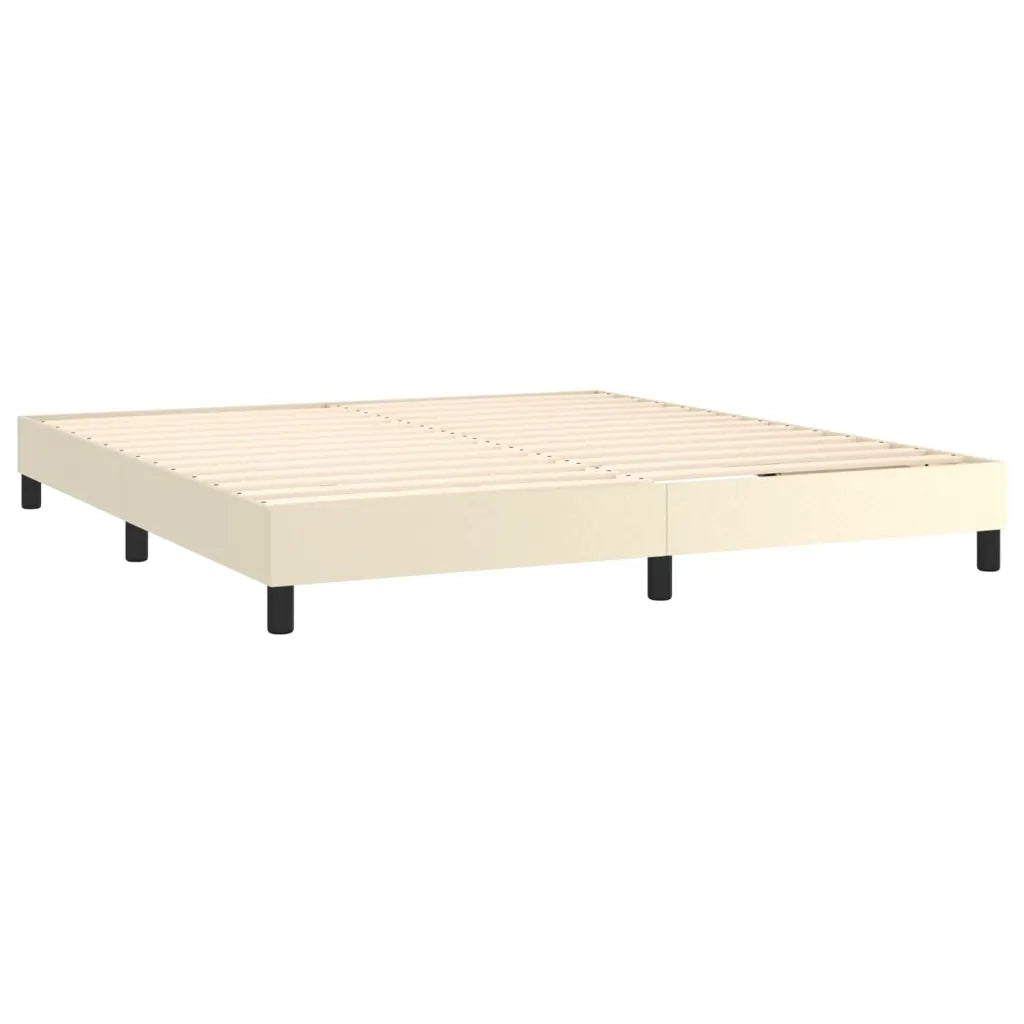 Giroletto a Molle con Materasso Crema 180x200 cm in Similpelle 3127207