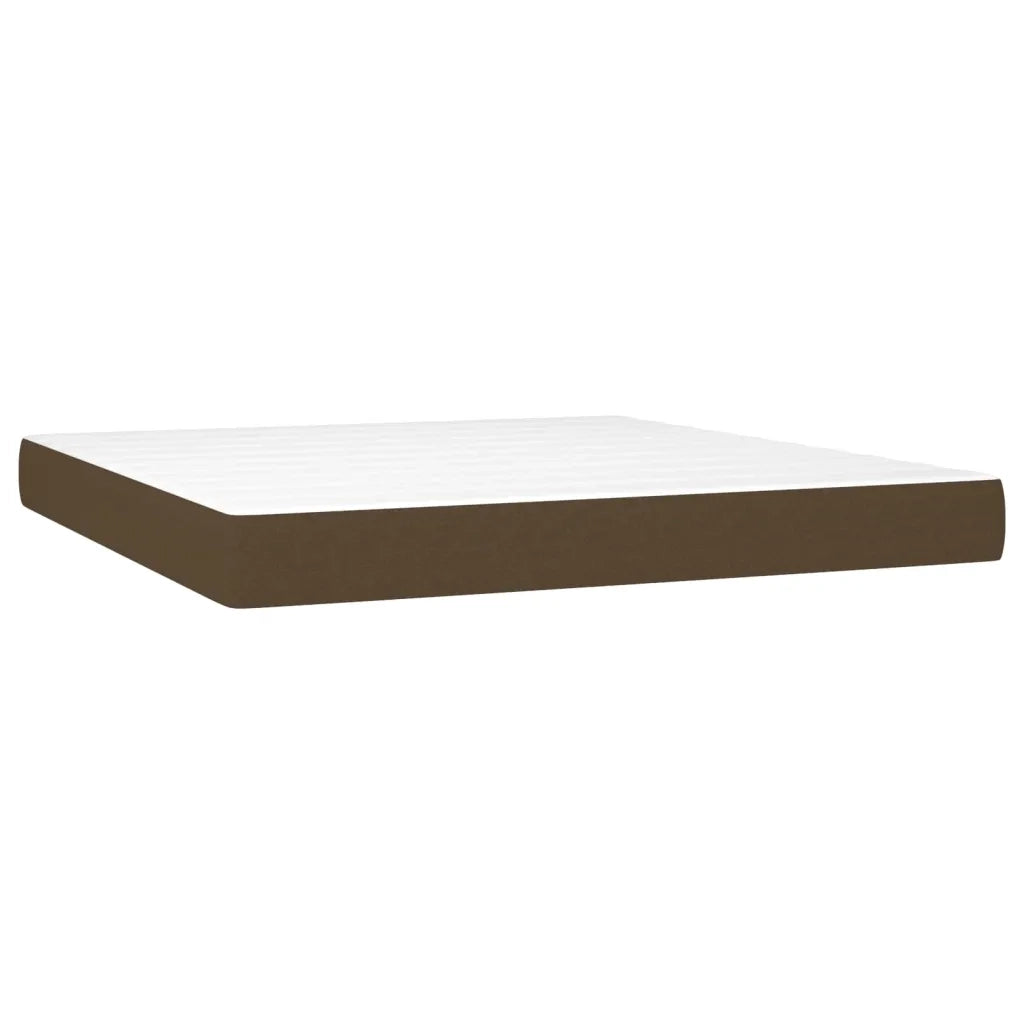 Giroletto a Molle con Materasso Marrone Scuro 180x200cm Tessuto 3126984