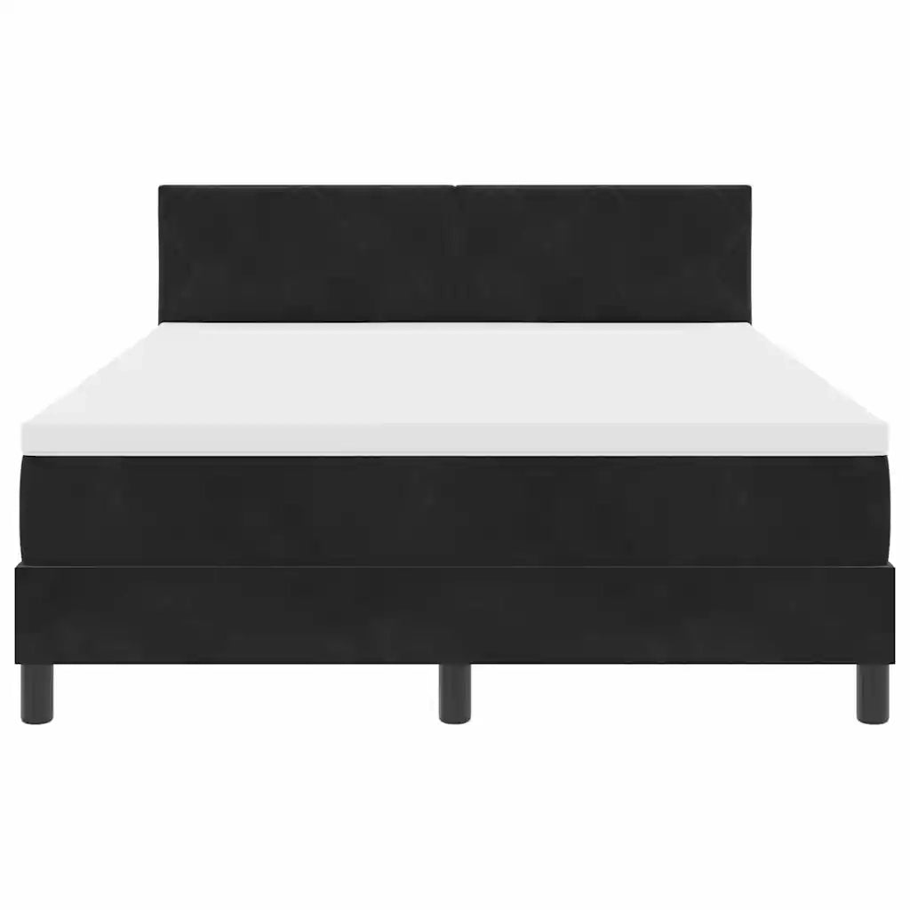Letto a molle con materasso Nero 140 x 200 cm Velluto 3339244
