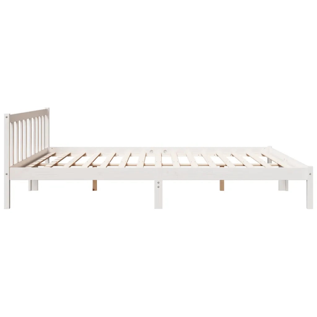 Letto Extra Lungo senza Materasso-Struttura Letto Bianco 180x210 cm in Pino 686898