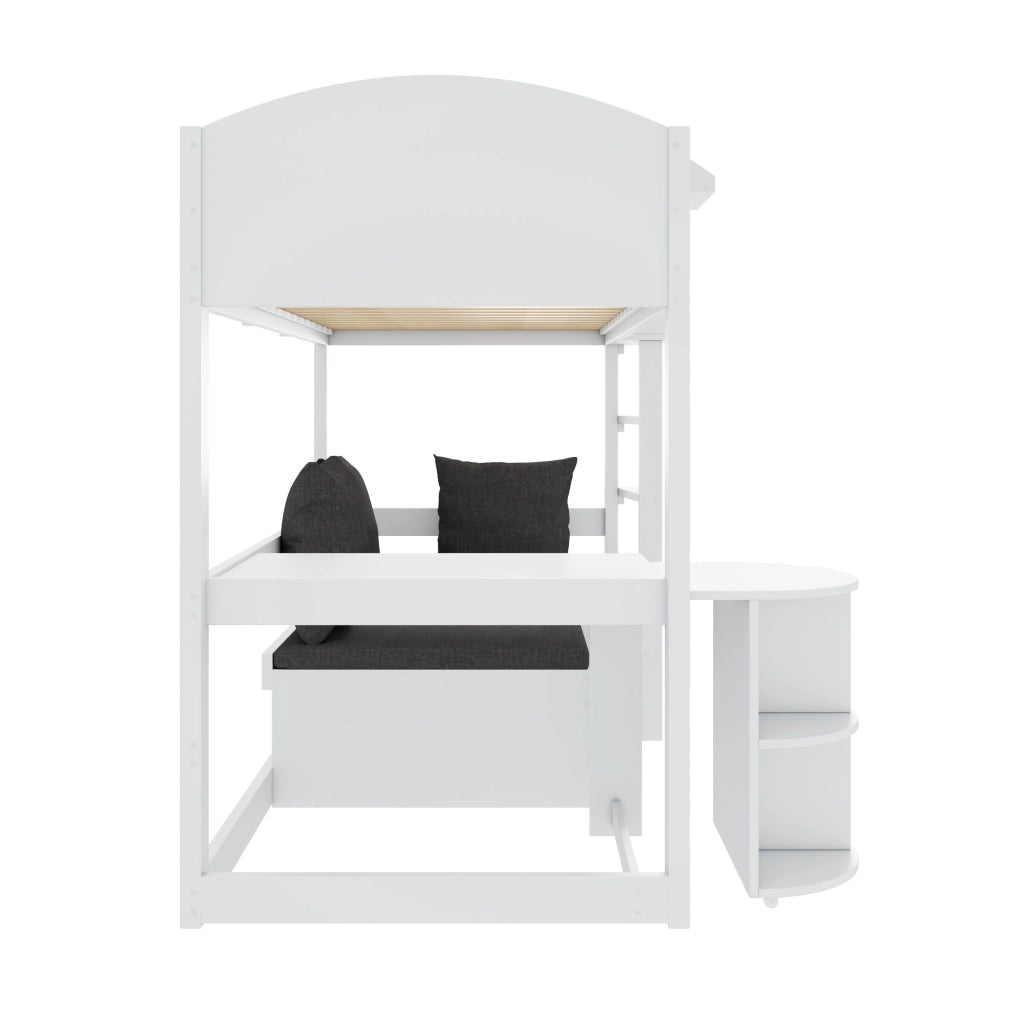 LETTO A CASTELLO per bambini con scrivania estraibile 90x200 cm bianco