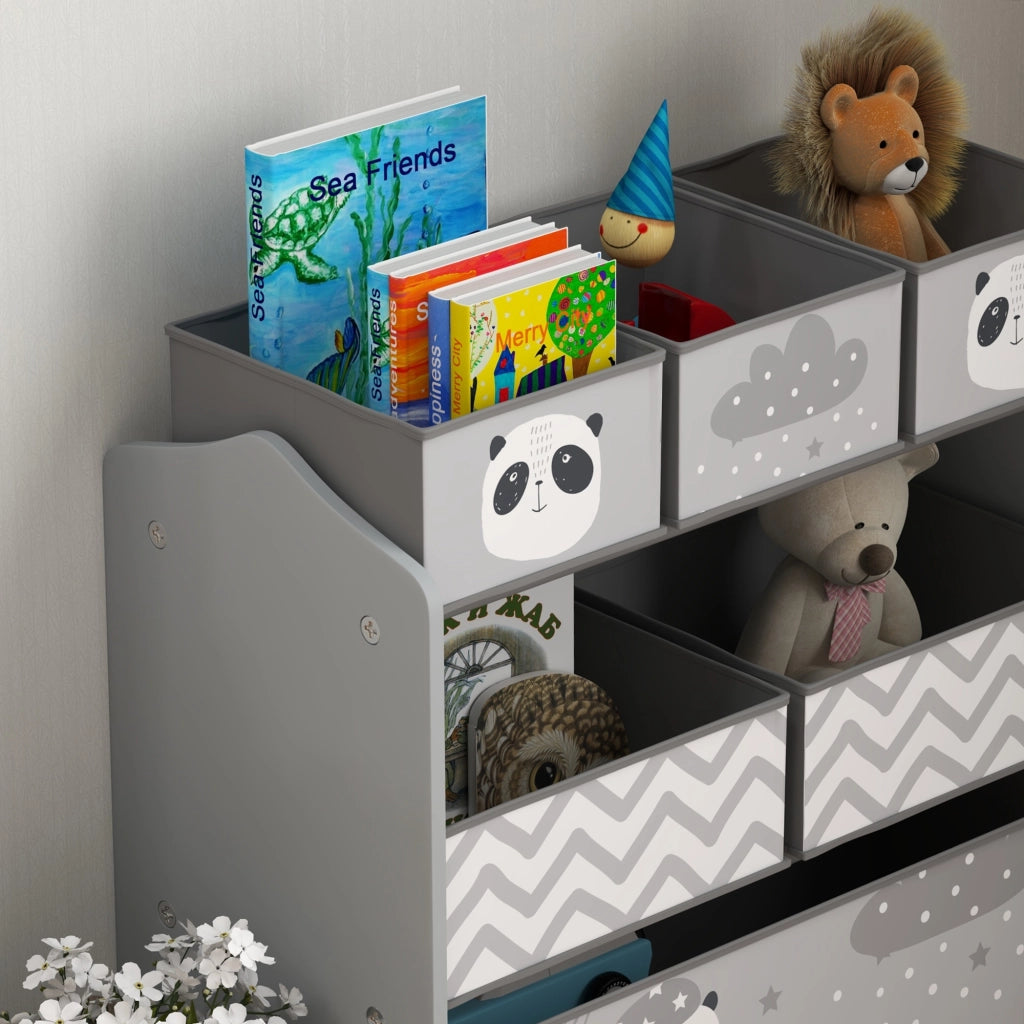 Libreria per giocattoli con 6 cesti ¨C Minimal ¨C Grigio 63x30x66 cm