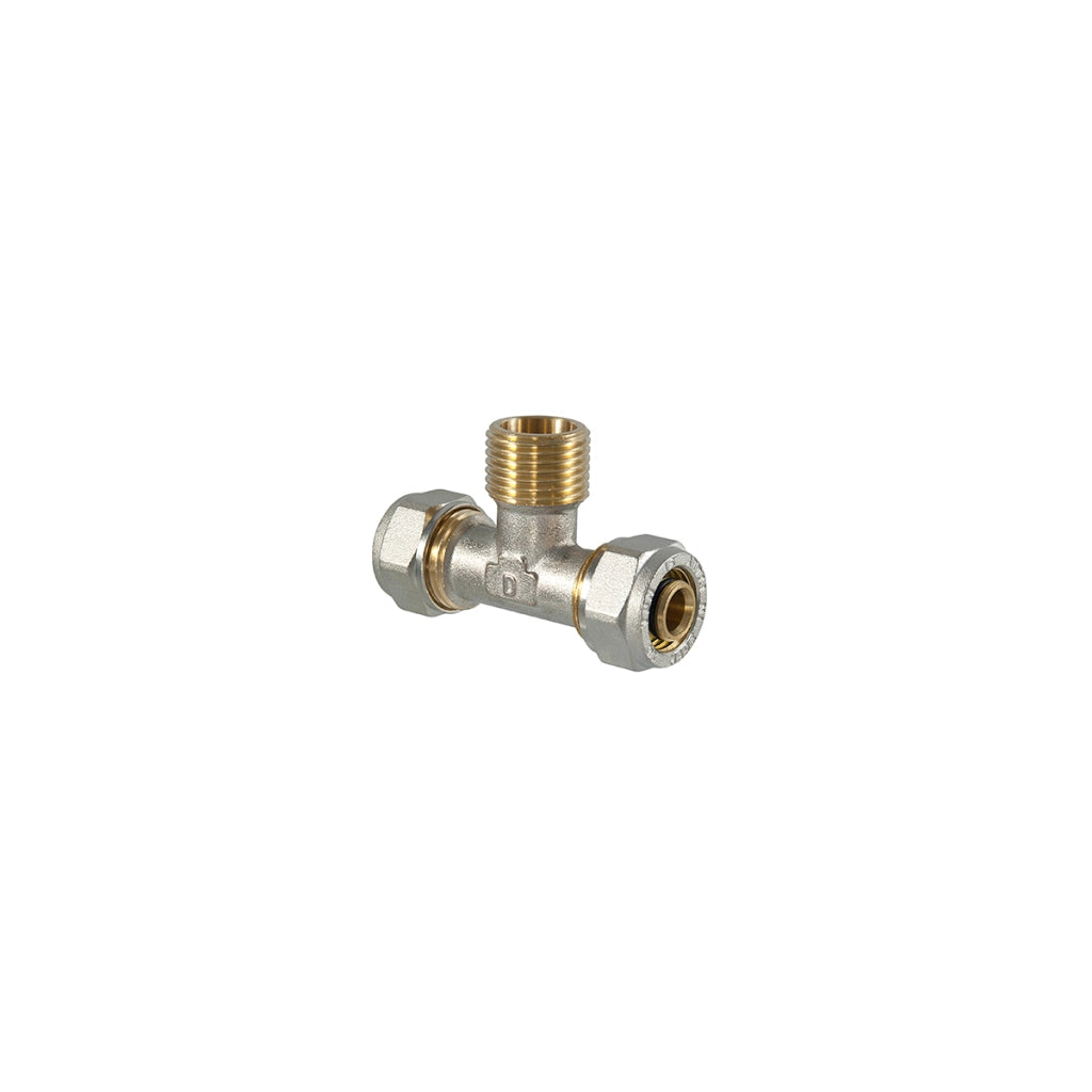 RACCORDO TEE MASCHIO A COMPRESSIONE PER MULTISTRATO- 20 x 3/4 x 20- TDMB- pezzi 1