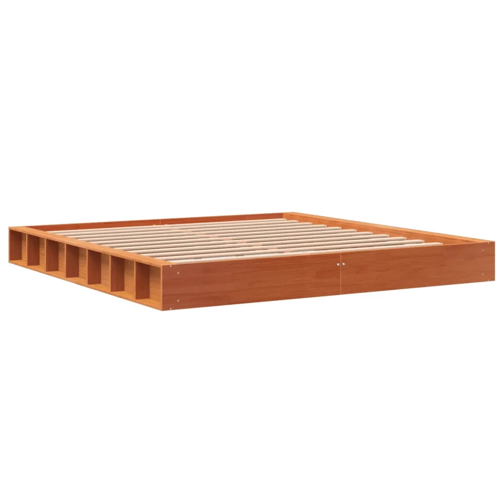 Giroletto senza Materasso-Struttura Letto Marrone Cera 180x200 cm Legno di Pino 145764